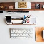 Home Office Organizing - white Apple mouse beside keyboard